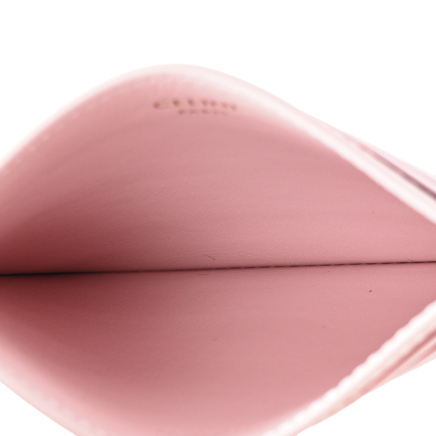 Shiny Calfskin Triomphe Card Holder Petal