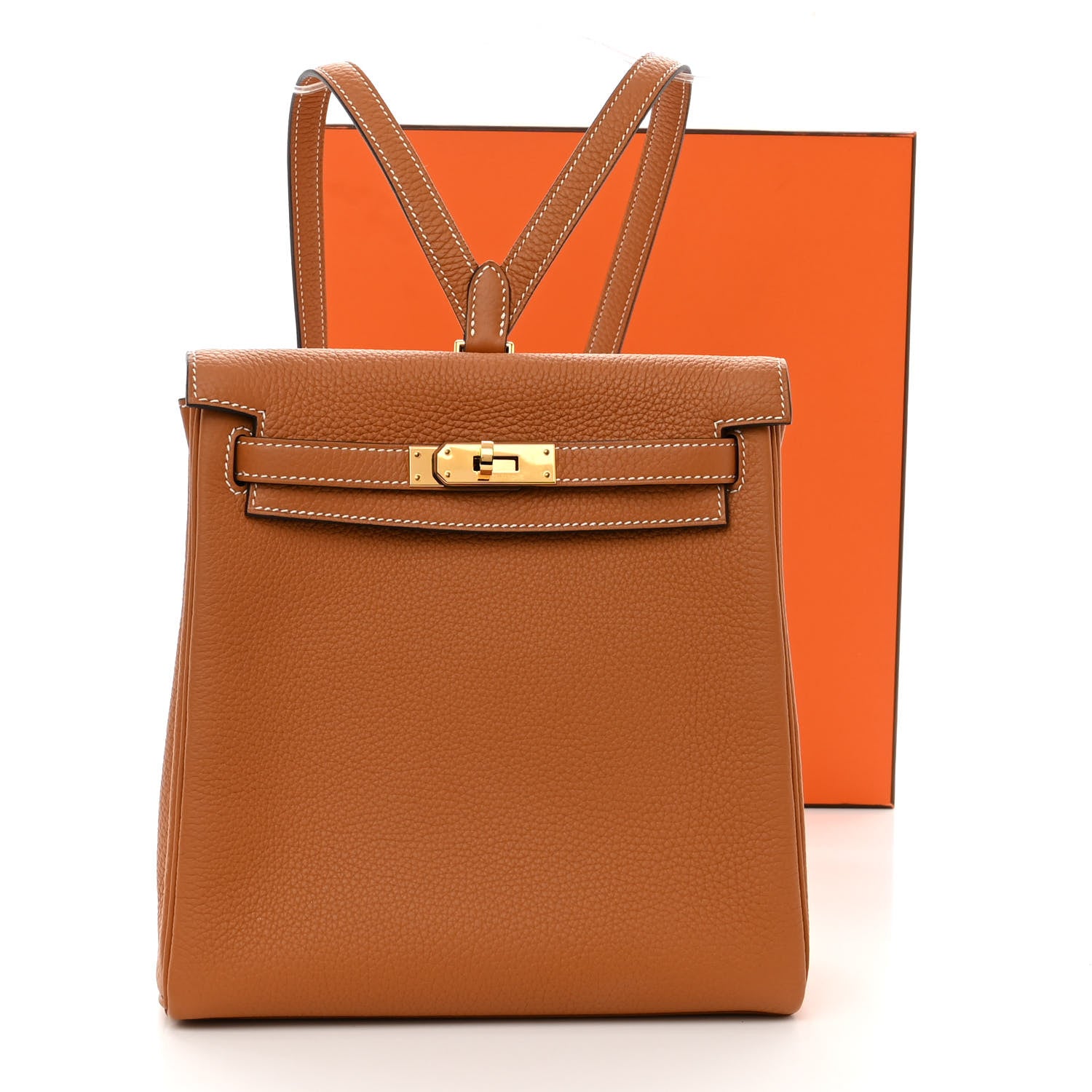 Hermes Taurillon Clemence Kelly Ado Backpack Toffee 9 of 9