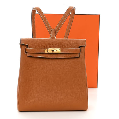 Hermes Taurillon Clemence Kelly Ado Backpack Toffee 9 of 9