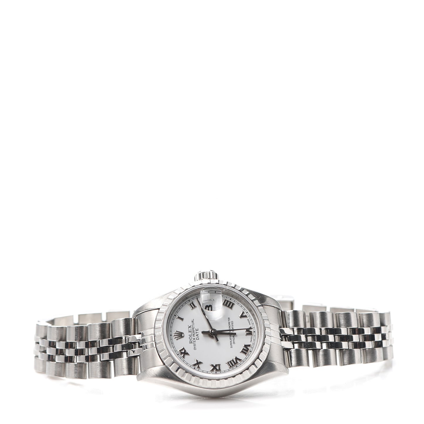 Stainless Steel 26mm Oyster Perpetual Date Watch White 79240
