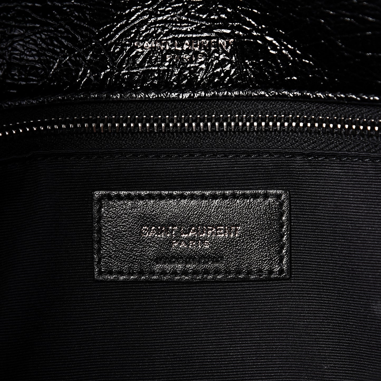 Crinkled Calfskin Matelasse Monogram Medium Niki Chain Satchel Black