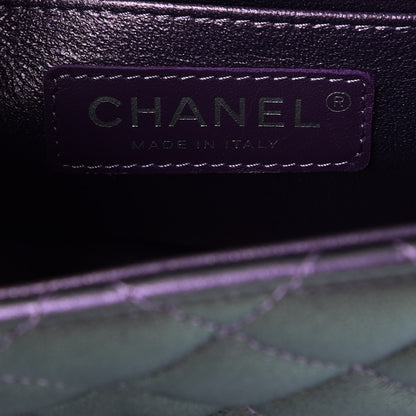 Chanel Iridescent Lambskin Quilted Mini Square Flap Dark Purple 6 of 8