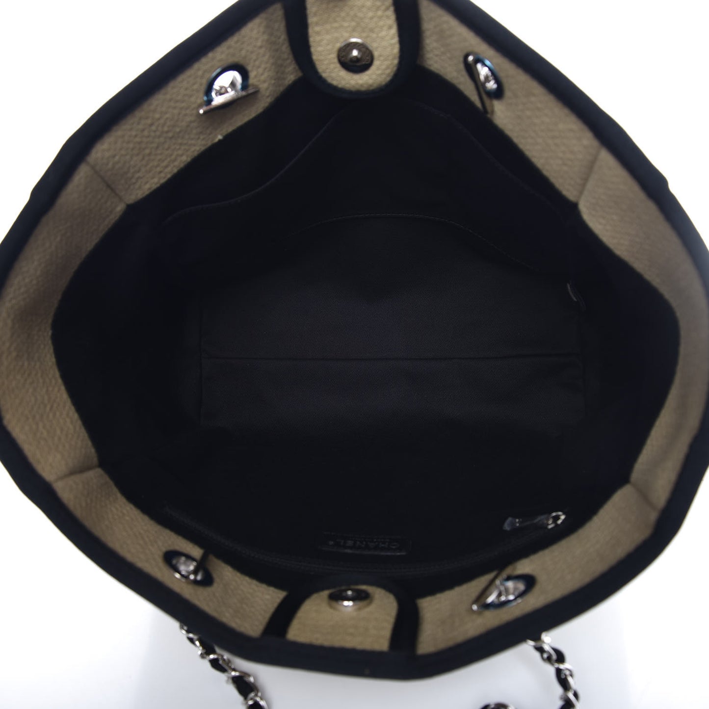 Canvas Small Deauville Tote Beige Black