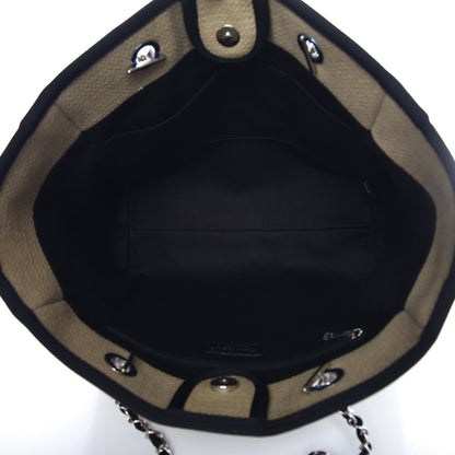 Chanel Canvas Small Deauville Tote Beige Black 5 of 9