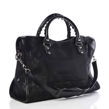 Balenciaga Mesh Calfskin Palladium Hardware City Black 4 of 13