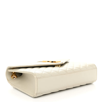 Saint Laurent Grain De Poudre Textured Mixed Matelasse Medium Triquilt Monogram Satchel Crema Soft 4 of 11