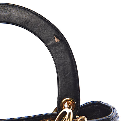 Christian Dior Lambskin Cannage Medium Lady Dior Black 19 of 20