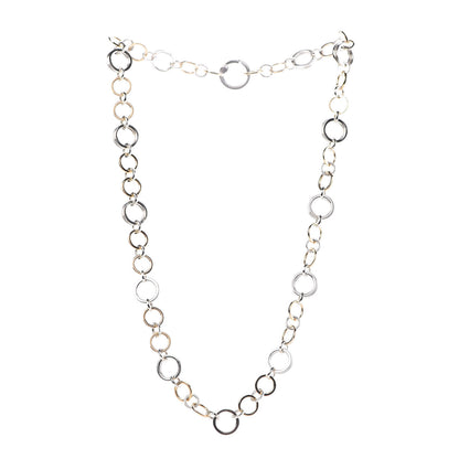 Tiffany 18K Yellow Gold Sterling Silver Circle Link Necklace 3 of 5