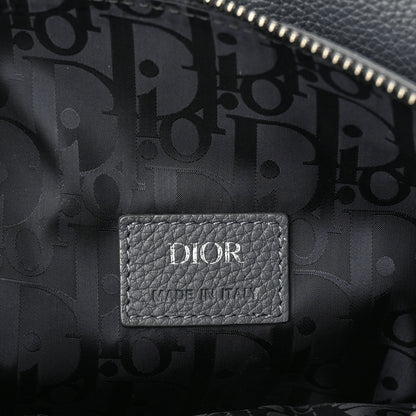 Christian Dior Calfskin Atelier Signature Print Mens Saddle Bag Grey 6 of 10