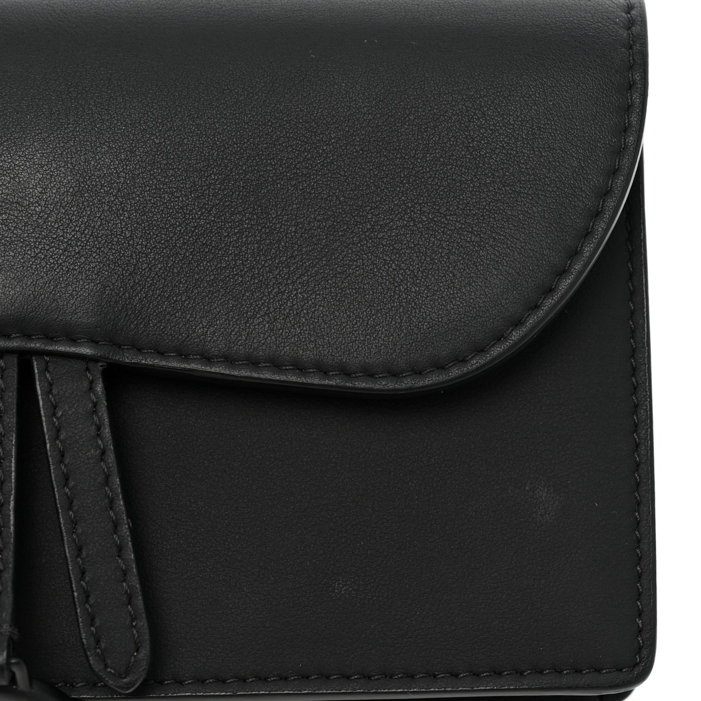 Ultra Matte Calfskin Saddle Belt Bag Black