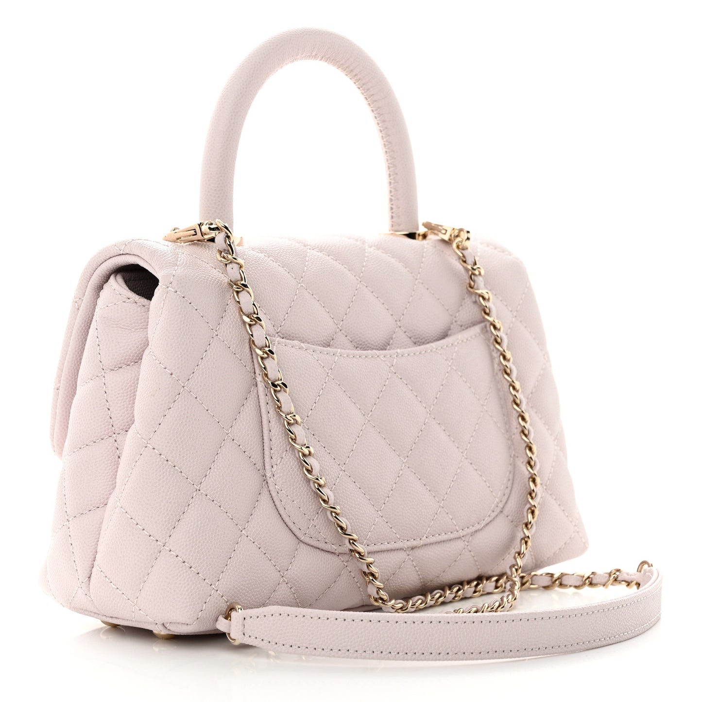 Caviar Quilted Mini Coco Handle Flap Light Pink