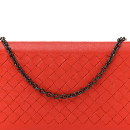 Bottega Veneta Nappa Intrecciato Continental Wallet on Chain Red 8 of 11