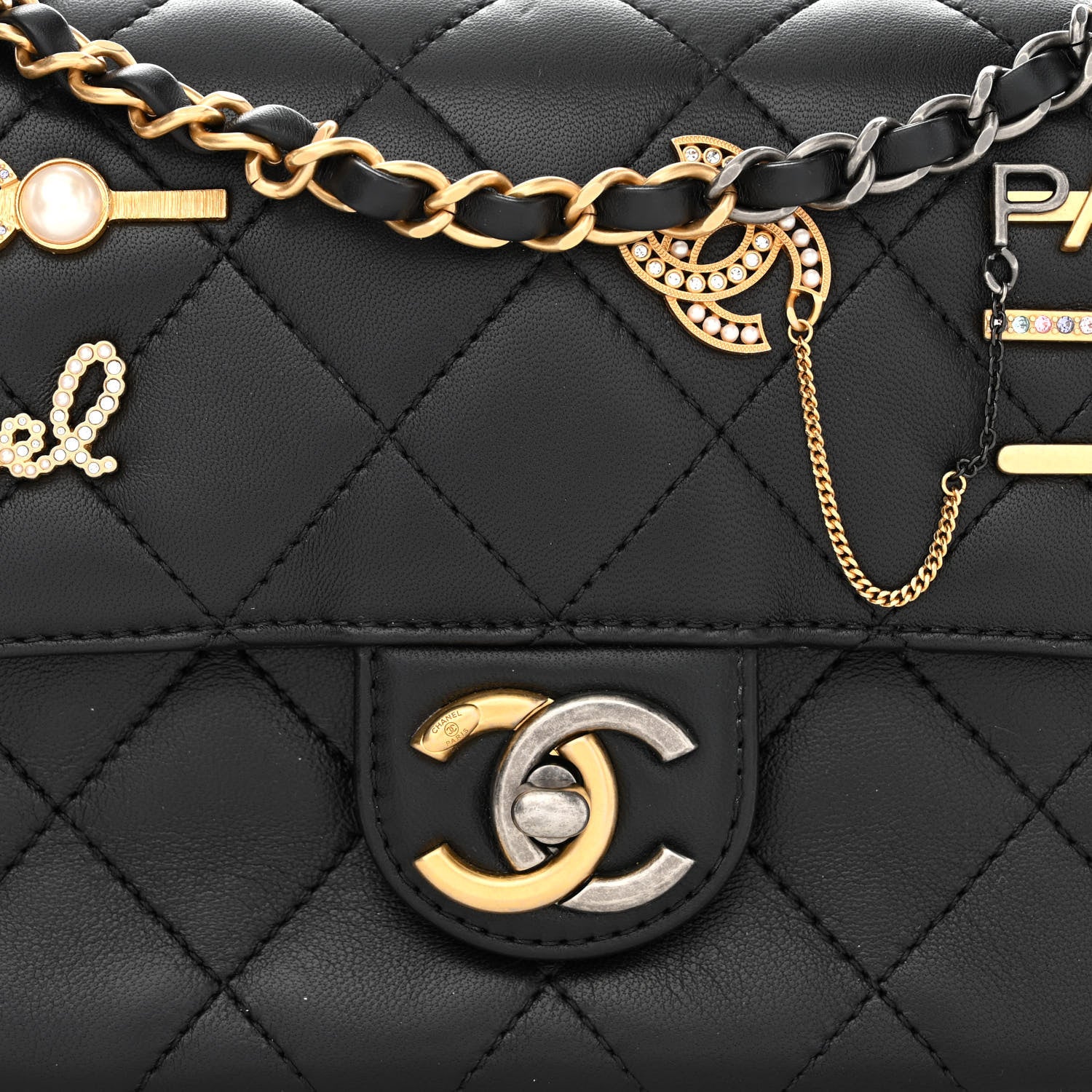 Chanel Lambskin Quilted Small Coco Clips Single Flap Black 9 of 12