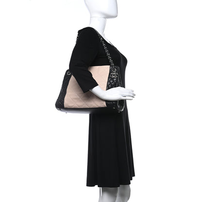 Chanel Lambskin Quilted CC Shopping Tote Black Rose Clair 3 of 11