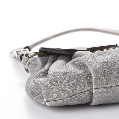 Prada Metallic Goatskin Shoulder Flap Bag Silver 8 of 9