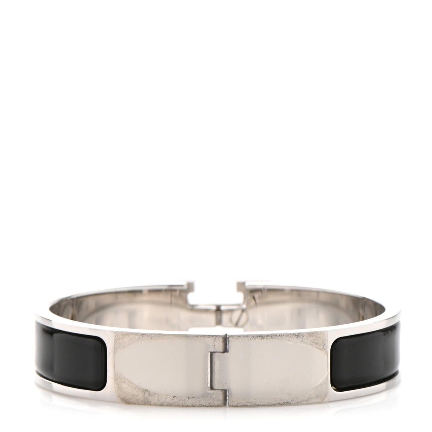 Enamel Narrow Clic Clac H Bracelet PM Black