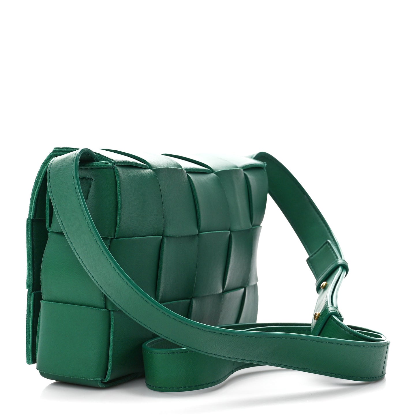 Lambskin Maxi Intrecciato Cassette Crossbody Bag Racing Green