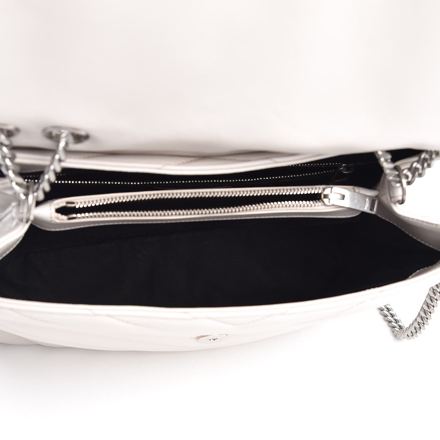 Saint Laurent Calfskin Y Quilted Monogram Medium Loulou Chain Satchel Ivory 5 of 12