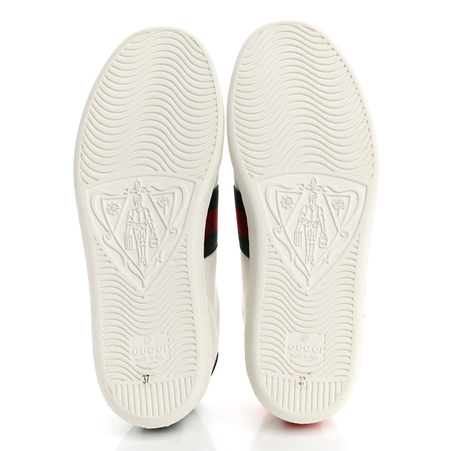 Calfskin Web Studded Womens Arrow Ace Sneakers 37 White