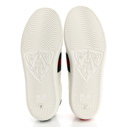 Gucci Calfskin Web Studded Womens Arrow Ace Sneakers 37 White 6 of 11