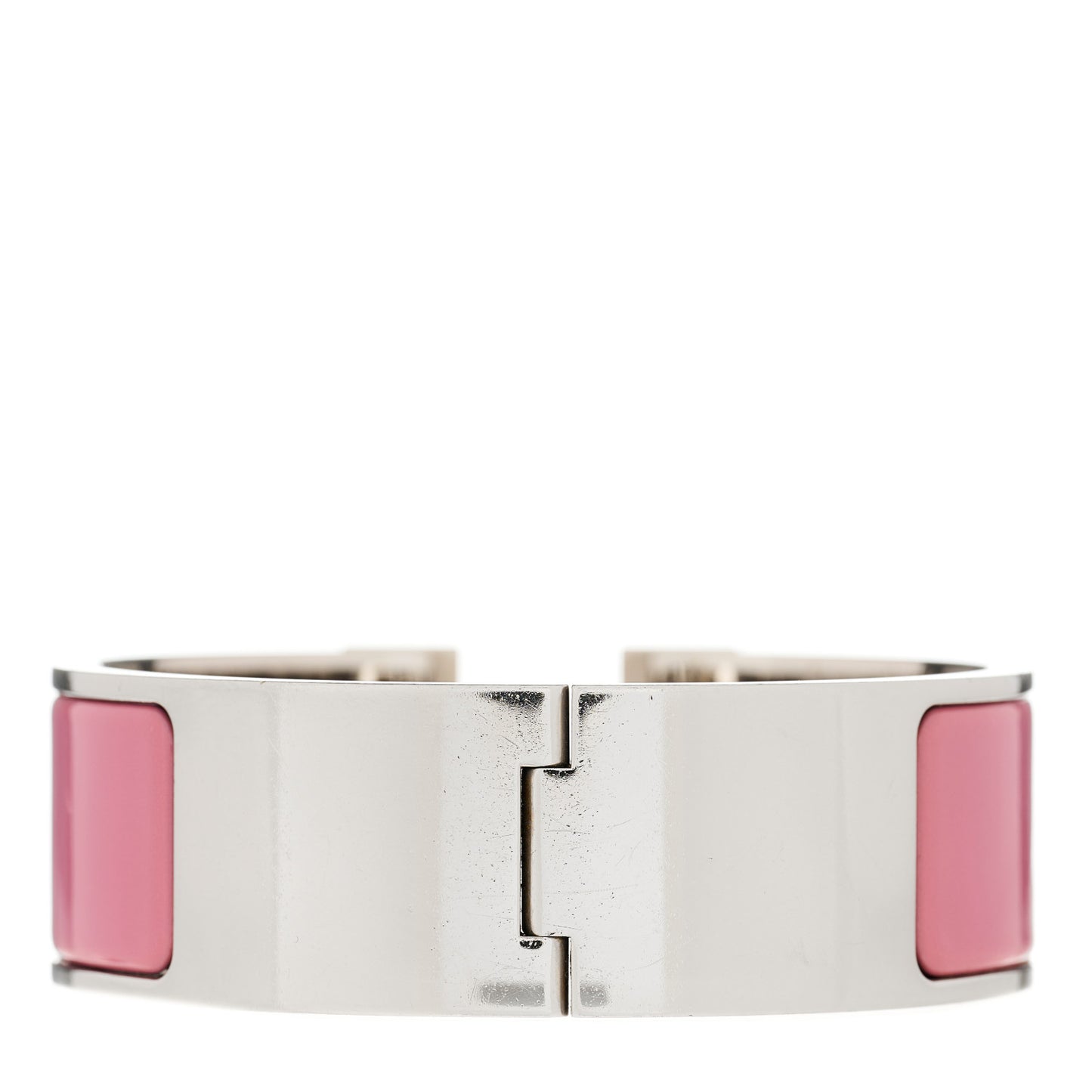 Enamel Wide Clic Clac H Bracelet PM Vieux Rose White