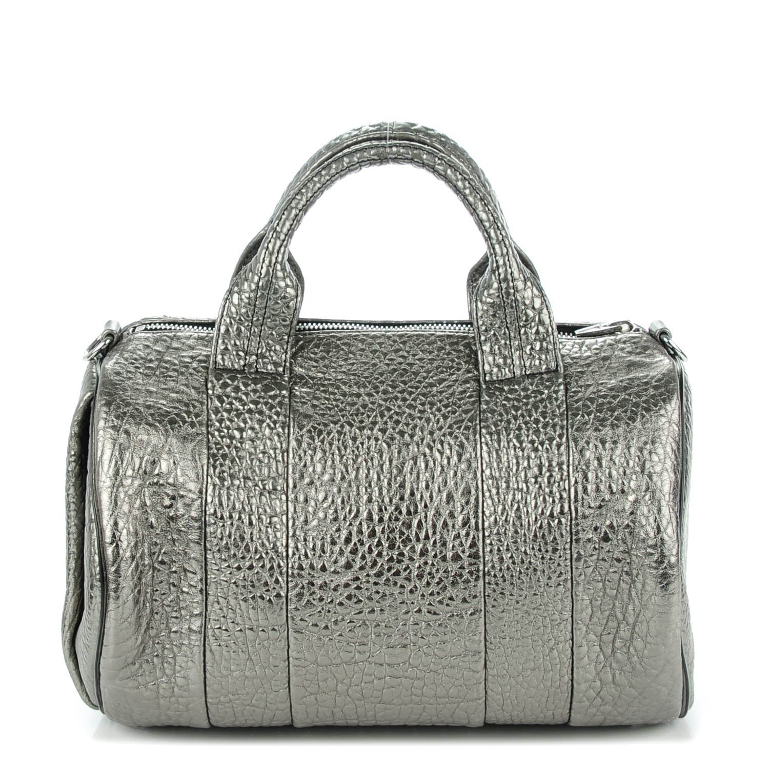 Alexander Wang Metallic Pebbled Lambskin Rocco Carbon Silver Hardware 1 of 7