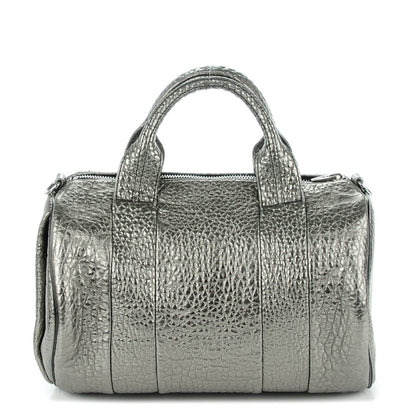 Alexander Wang Metallic Pebbled Lambskin Rocco Carbon Silver Hardware 1 of 7