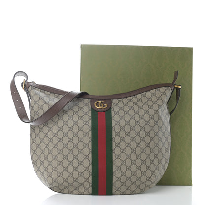 Gucci GG Supreme Monogram Web Ophidia Half Moon Hobo Brown 11 of 11