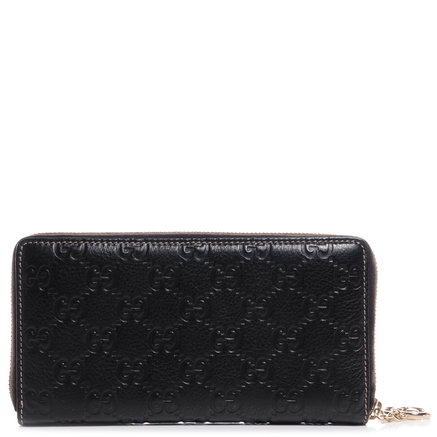 Guccissima GG Pierce Zip Around Wallet Dark Brown