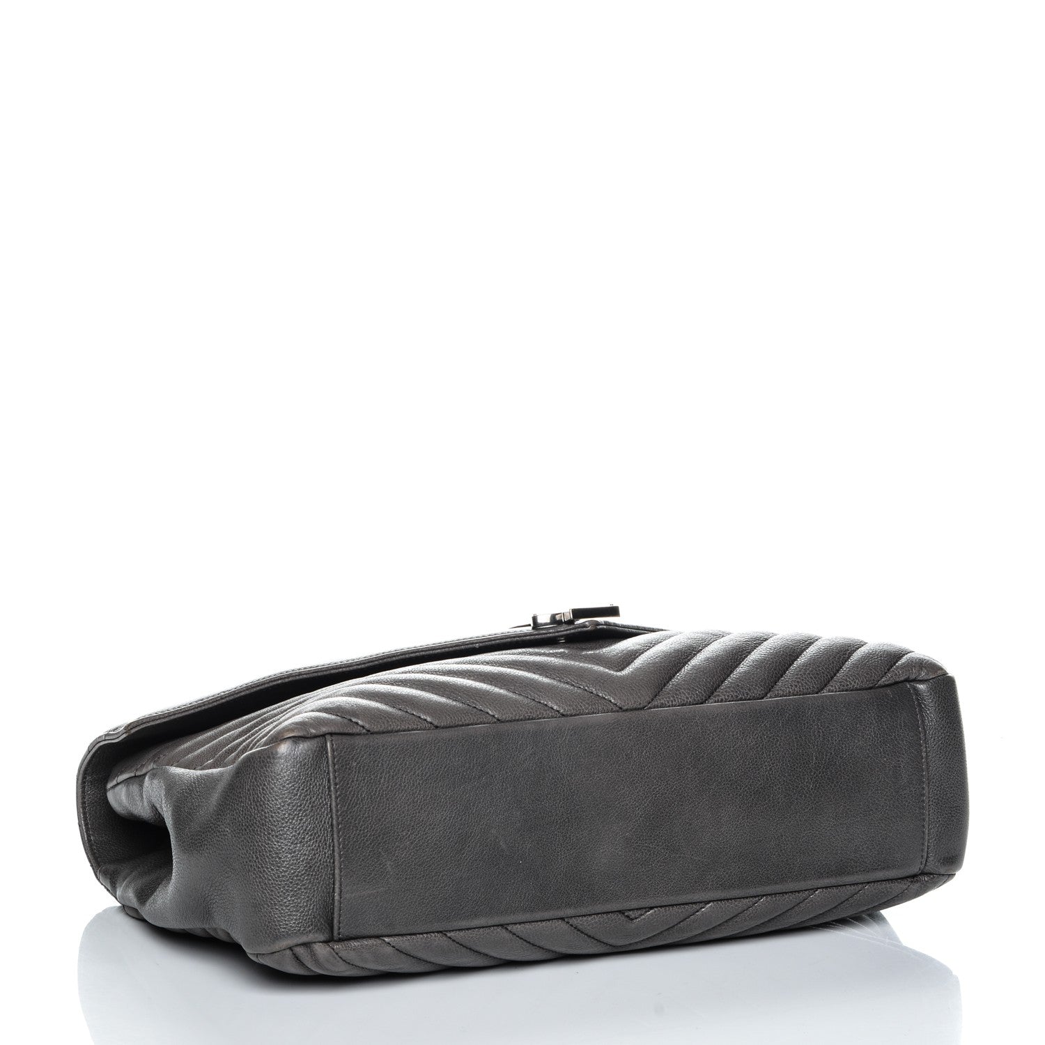 Saint Laurent Sheepskin Matelasse Chevron Monogram Large College Satchel Dark Anthracite 4 of 10