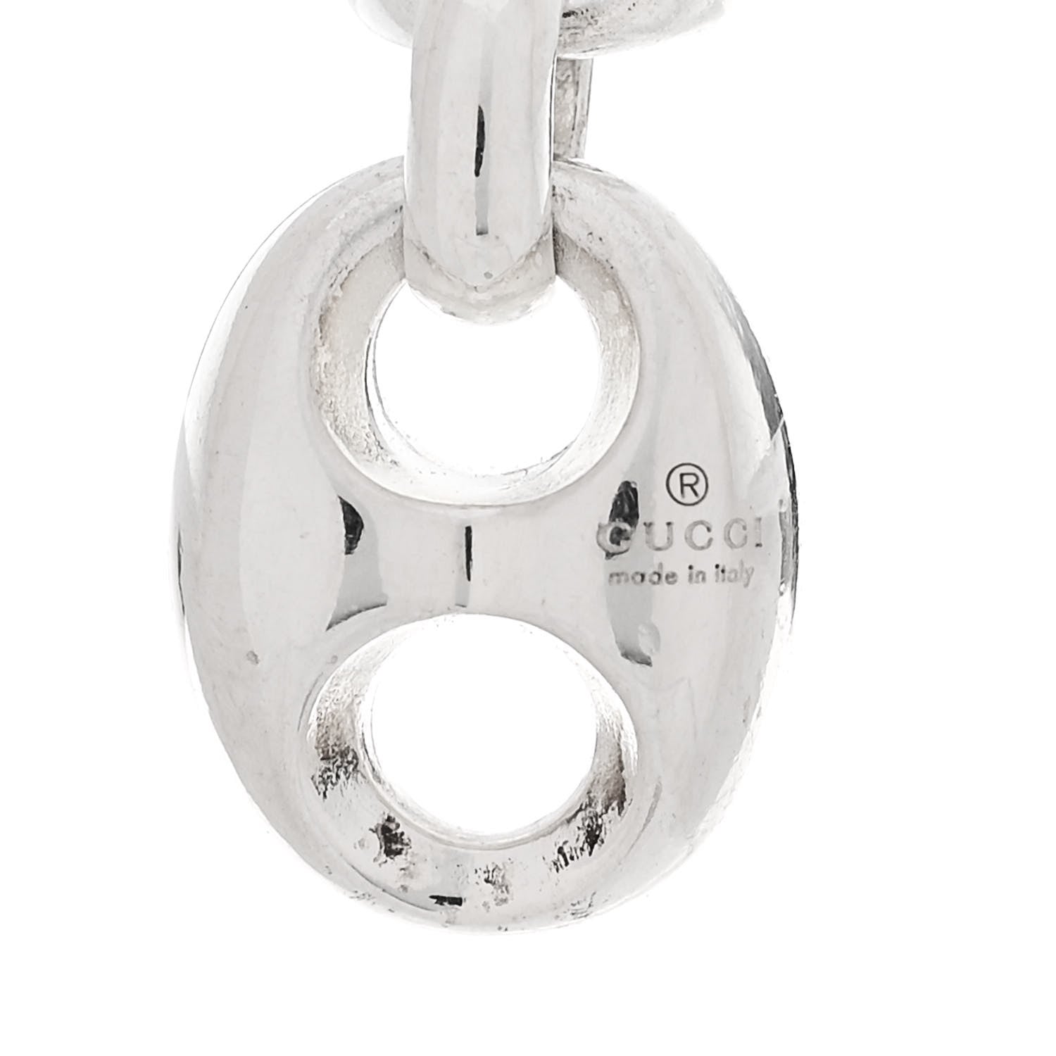 Gucci Sterling Silver Horsebit Long Drop Earrings 5 of 5