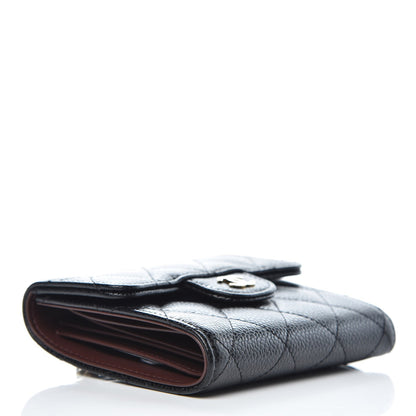 Chanel Caviar Quilted Compact Flap Wallet Black 4 of 9