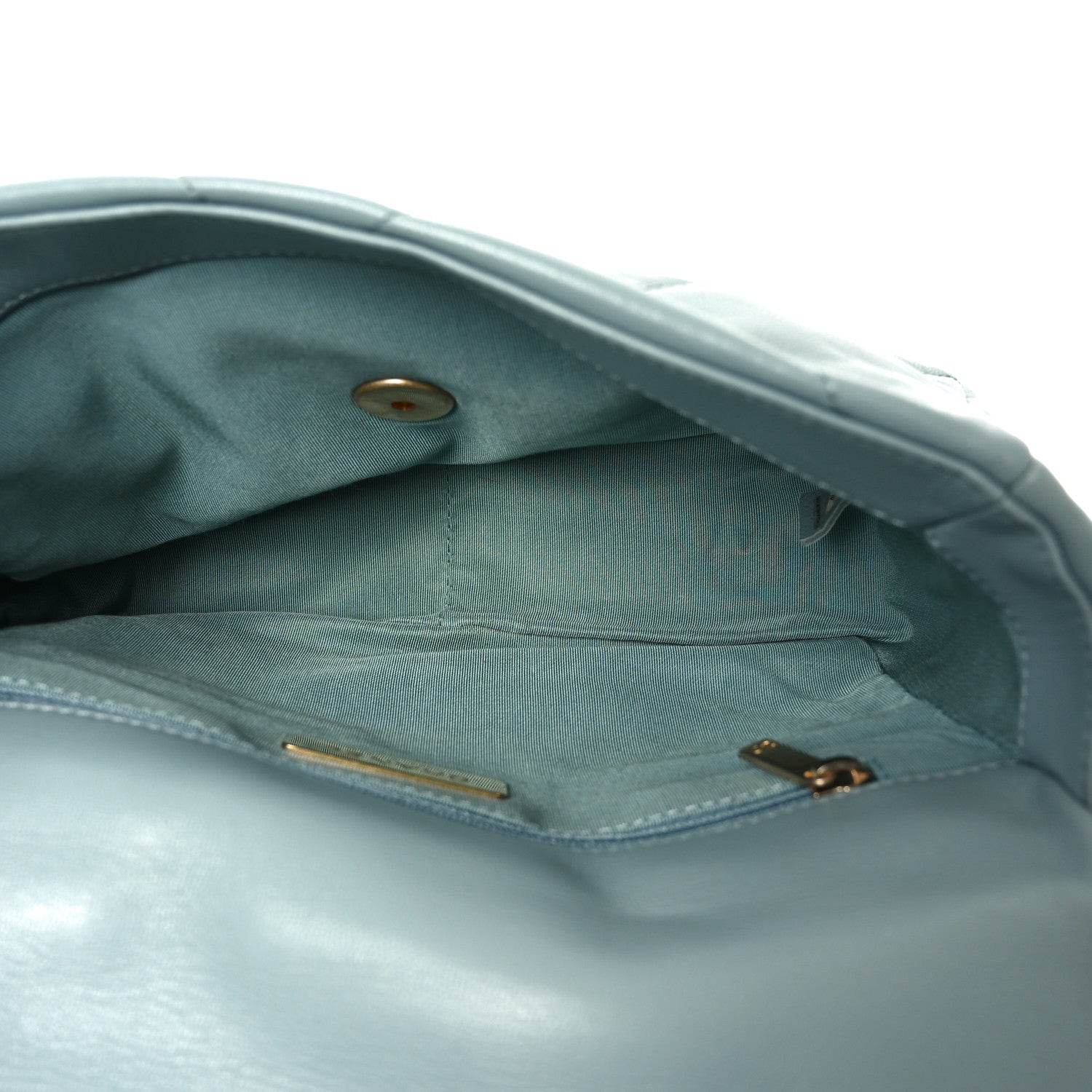 Chanel Goatskin Quilted Medium Chanel 19 Flap Light Blue 5 of 10