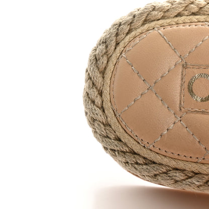 Chanel Cord Lambskin Quilted Logo Mules 35 Beige 12 of 13