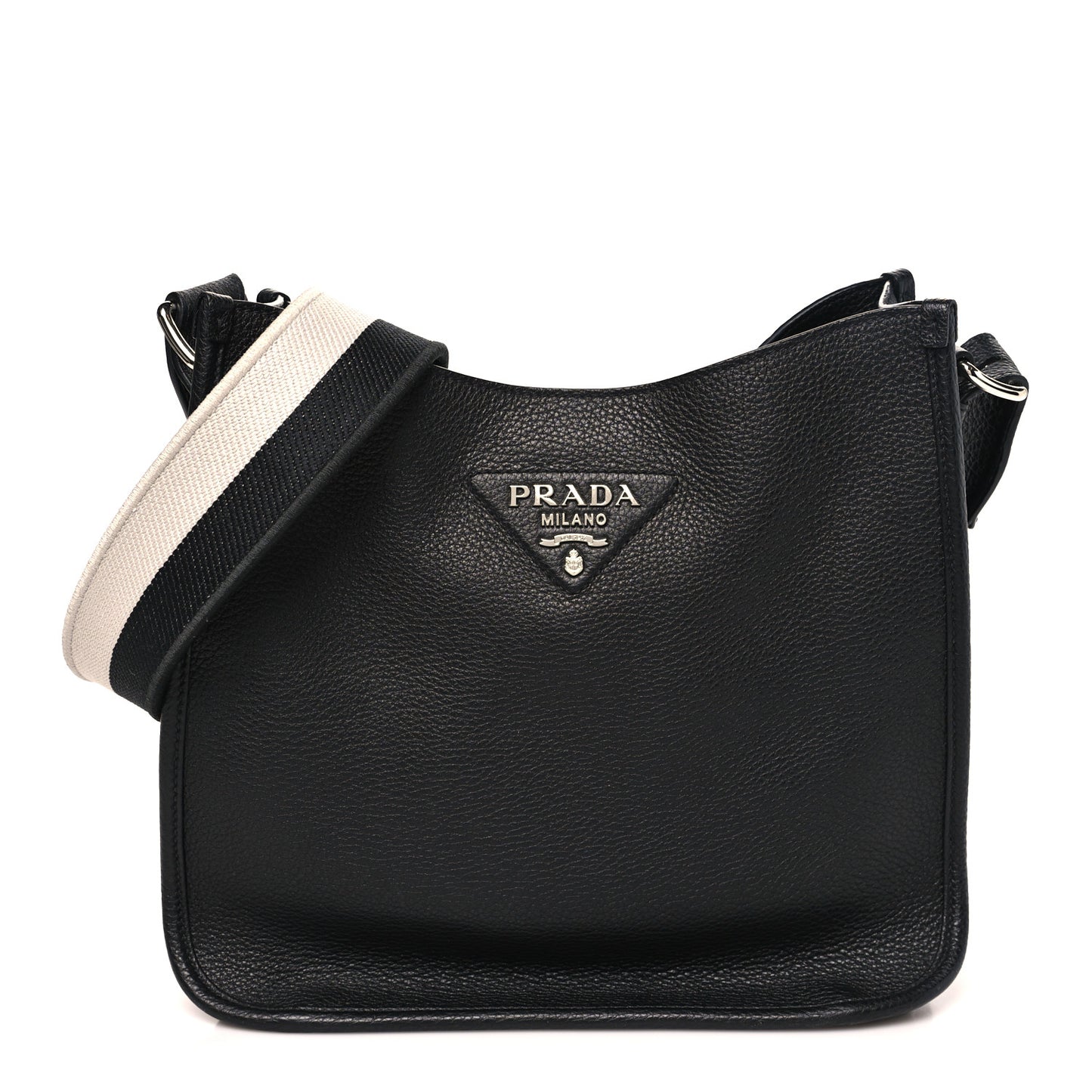 Vitello Daino Soft Hobo Messenger Bag Black
