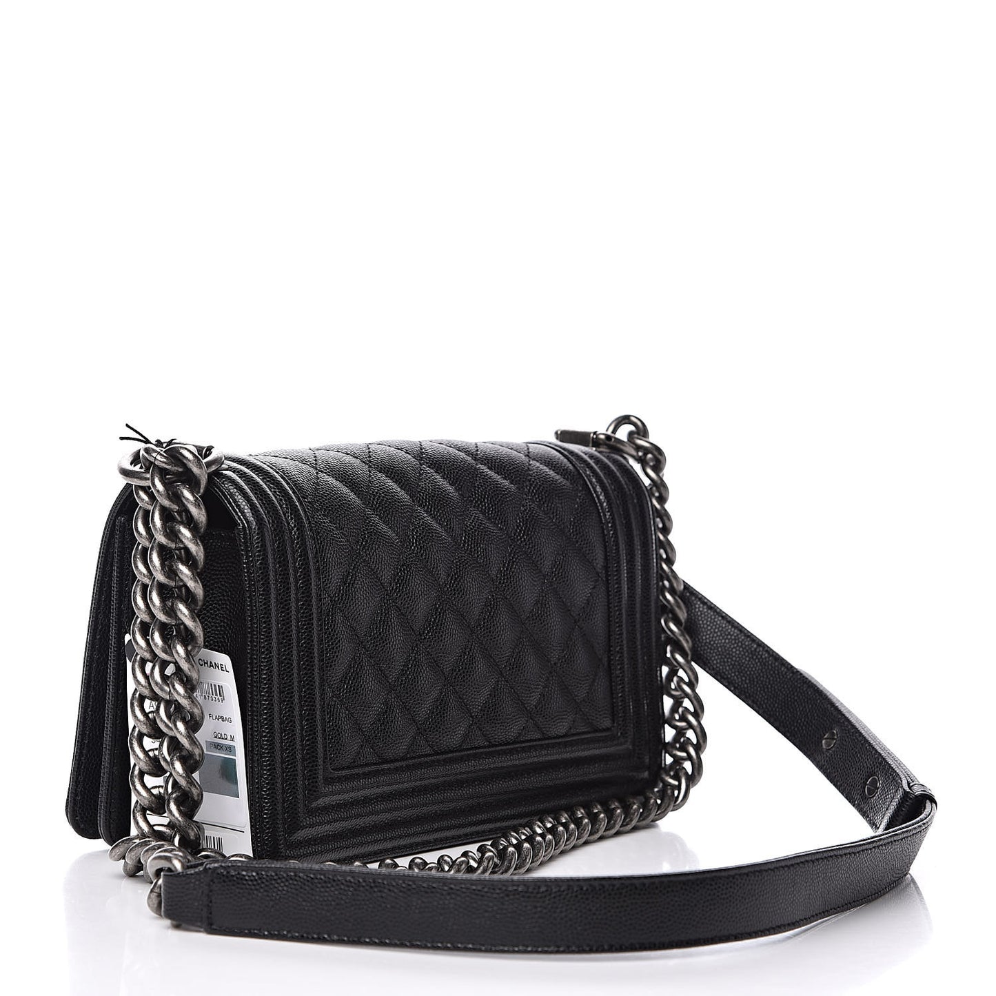 Caviar Quilted Small Boy Flap Black