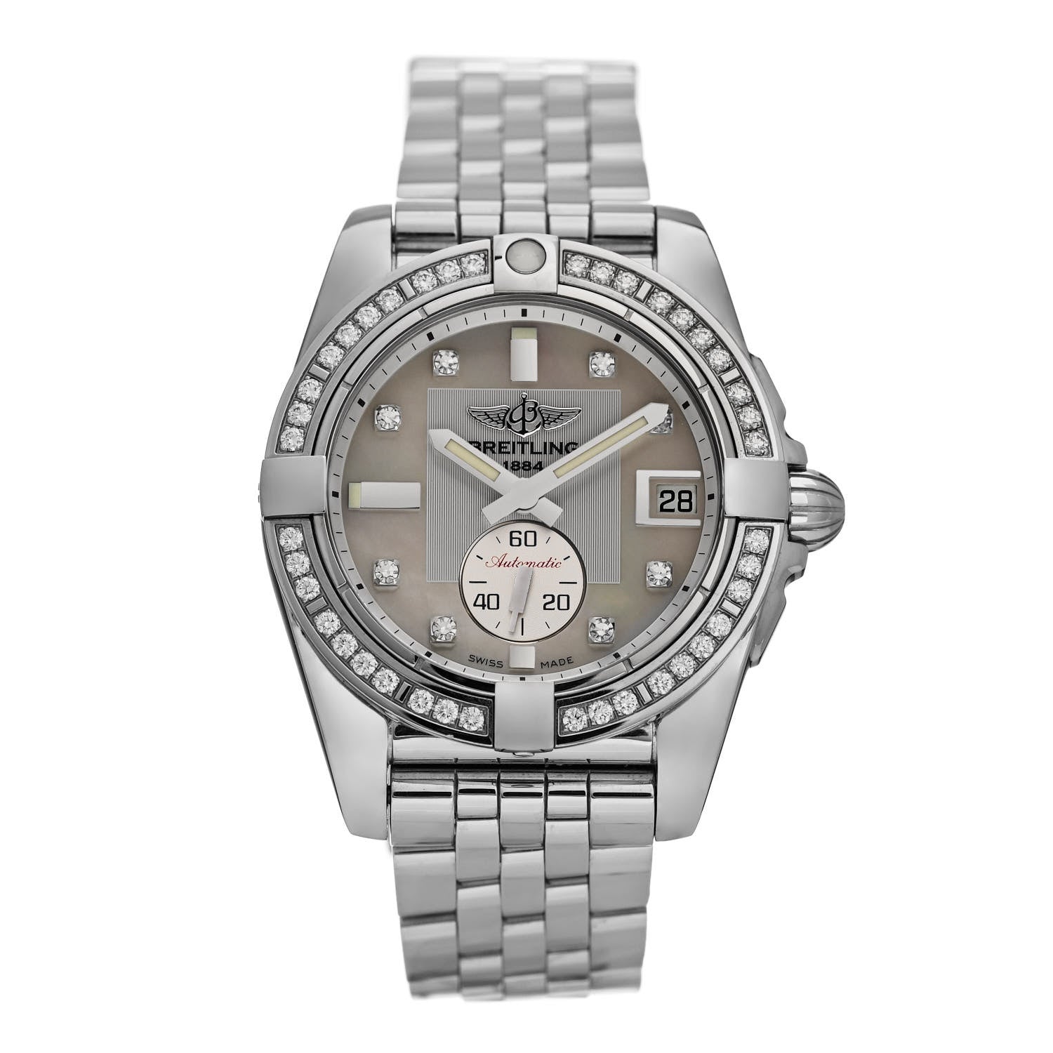 Breitling Stainless Steel Diamond Mother of Pearl 36mm Galactic Automatic Watch A37330 1 of 5