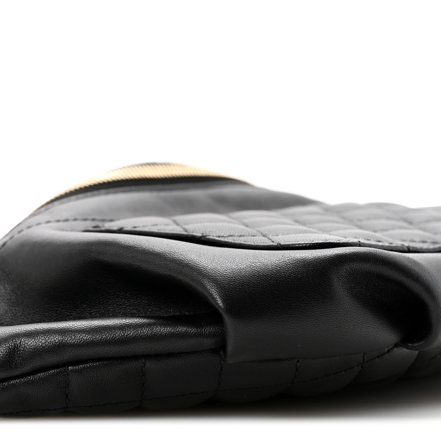 Lambskin Quilted Waist Bag Fanny Pack Black
