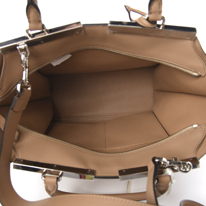 Fendi Vitello Dolce Ribbon Lace Up Petite 3Jours Tote Miele Scuro 4 of 9