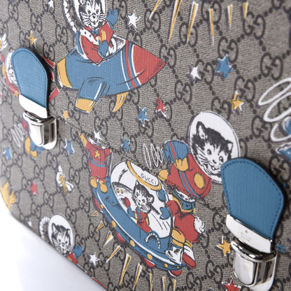 Gucci GG Supreme Monogram Space Cats Childrens Backpack Blue 7 of 9