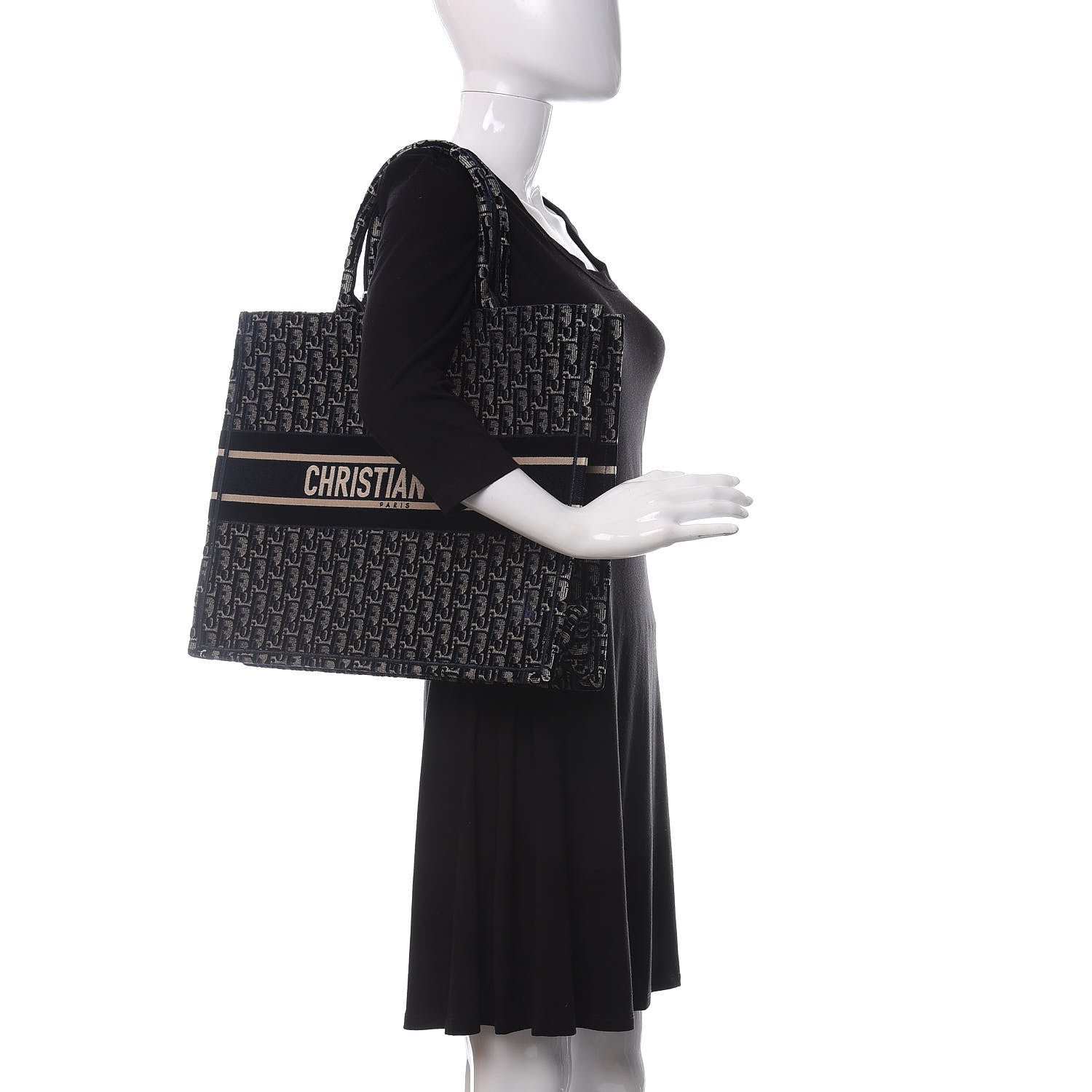Christian Dior Oblique Velvet Book Tote Blue Multicolor 2 of 11