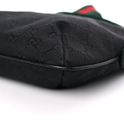 Gucci Monogram Web Small Flat Messenger Crossbody Black 9 of 15