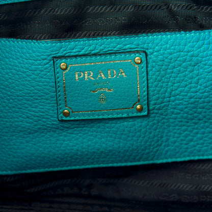 Prada Vitello Daino Shopping Tote Turchese 9 of 12