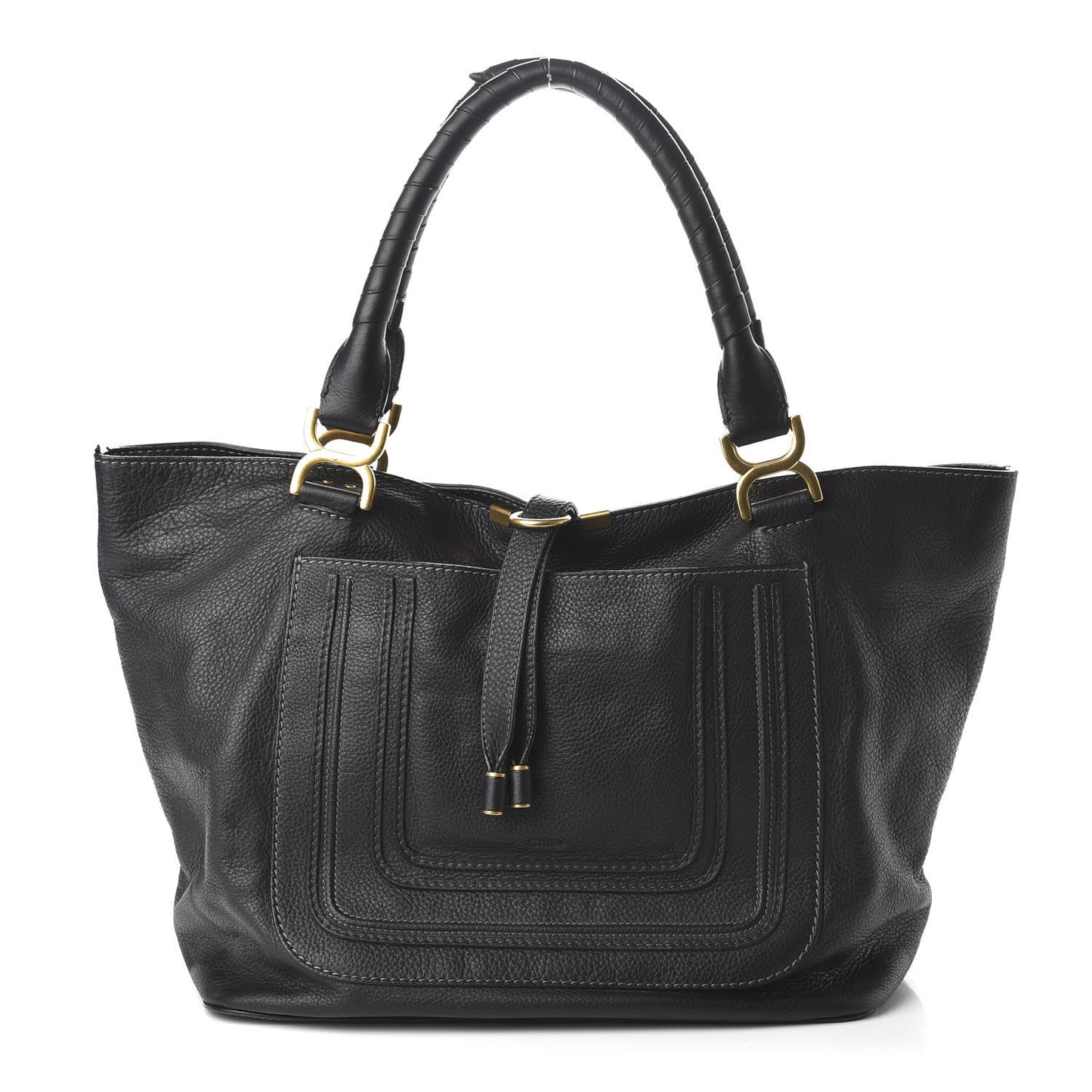Calfskin Large New Marcie Tote Black