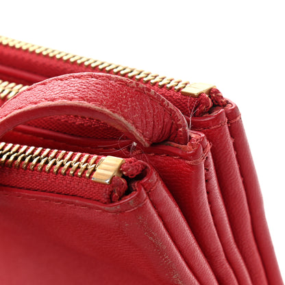 Celine Lambskin Large Trio Crossbody Bag Red 14 of 15