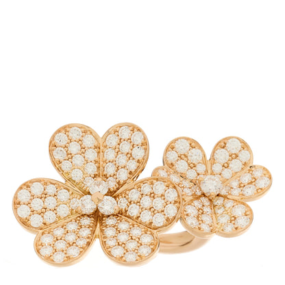 Van Cleef & Arpels 18K Rose Gold Diamond Frivole Between The Finger Pave Ring 52 6 1 of 6