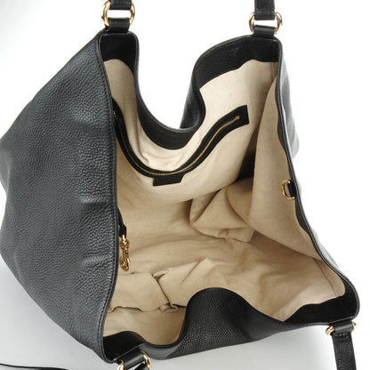 Gucci Pebbled Calfskin Large Soho Shoulder Bag Black 5 of 7