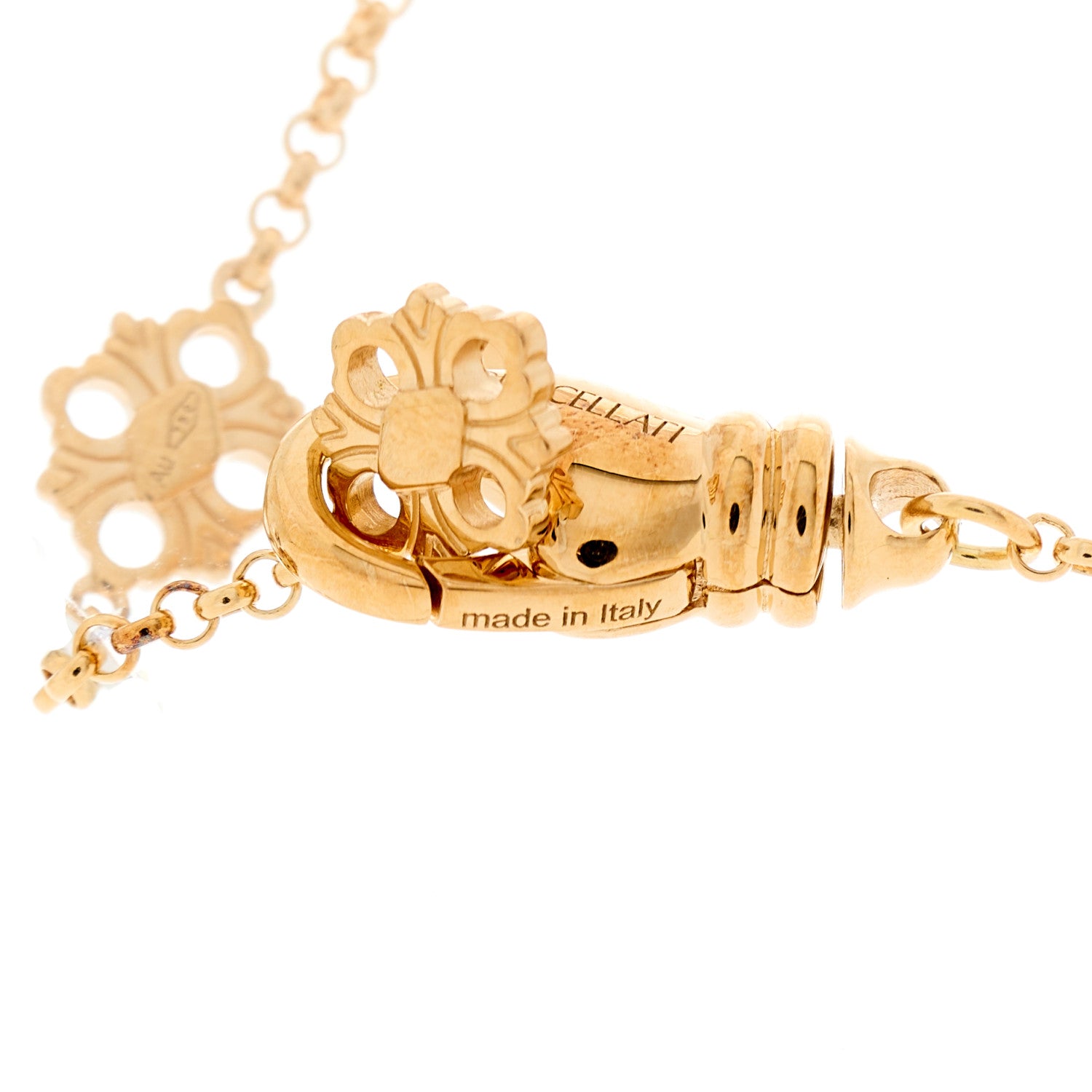 Buccellati 18K Yellow Gold Enamel Opera Tulle Necklace Blue 5 of 8