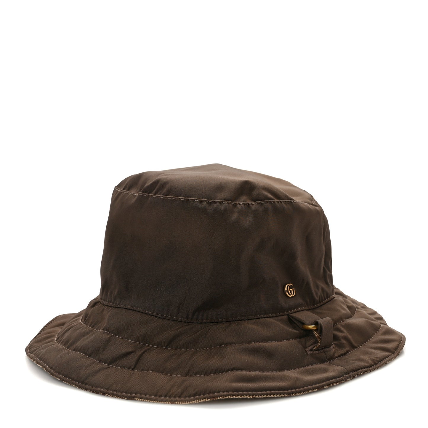 Canvas Monogram Reversible Bucket Hat Brown