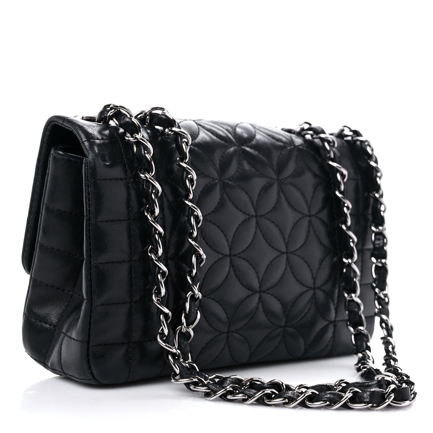 Lambskin Mini Lady Graphic Flap Black